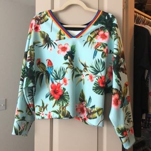 Pinko Floral Neoprene Sweatshirt